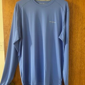 Eddie Bauer Sky Blue Crew Neck Shirt FISHING SHIRT MEN